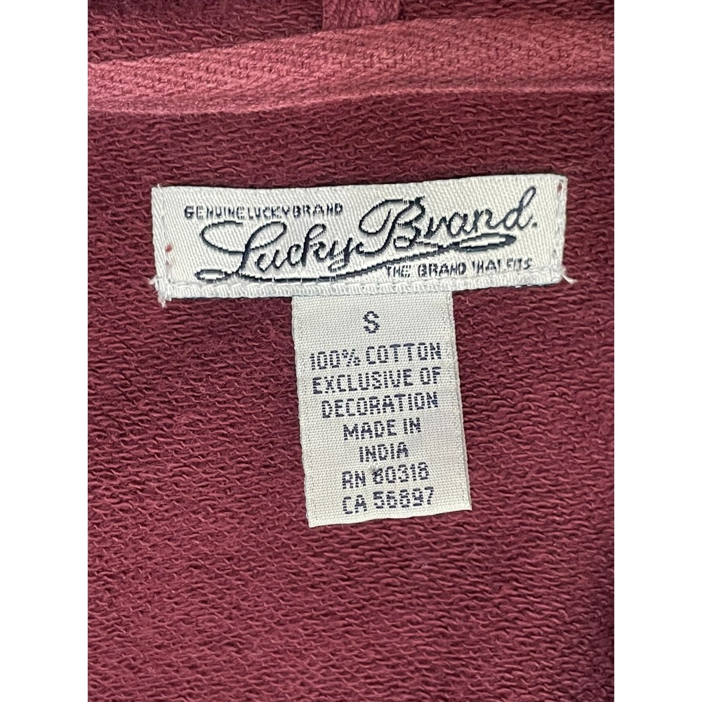 Lucky Brand Women's S Red Hoodie Cotton Full Zip Y2k Vintage Embroiderd Aztec - Picture 8 of 10